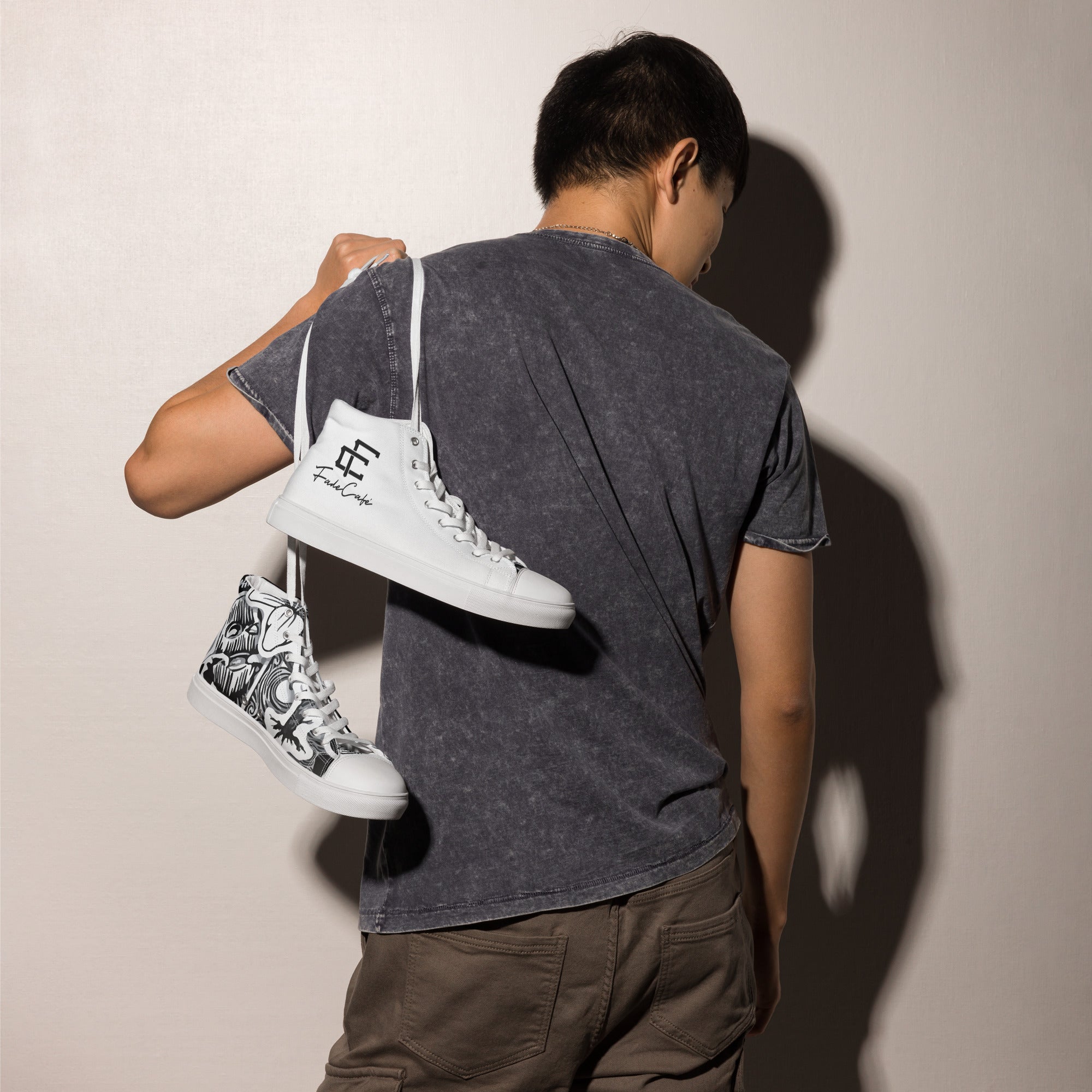 Deep Trip Men’s high top canvas shoes