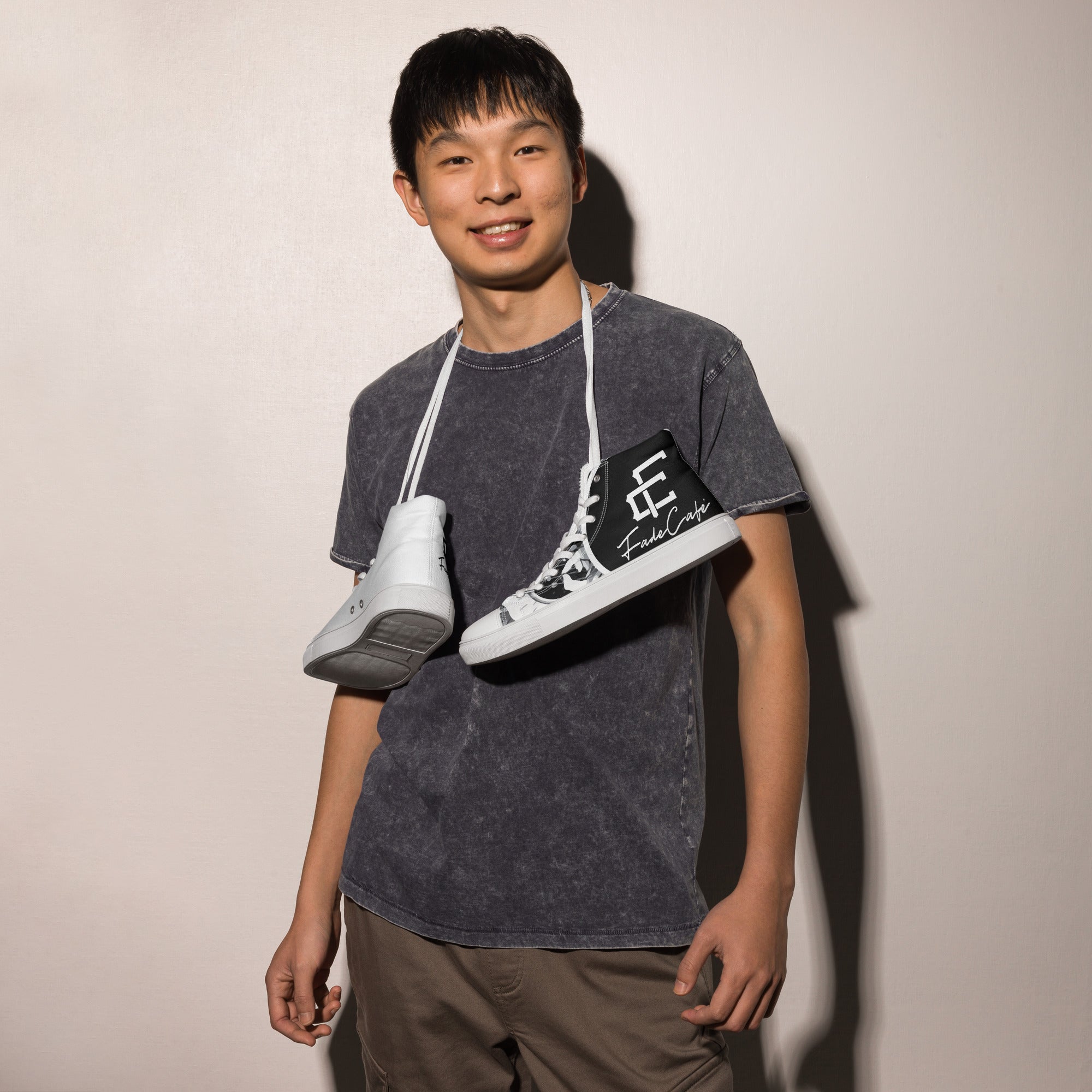 Deep Trip Men’s high top canvas shoes