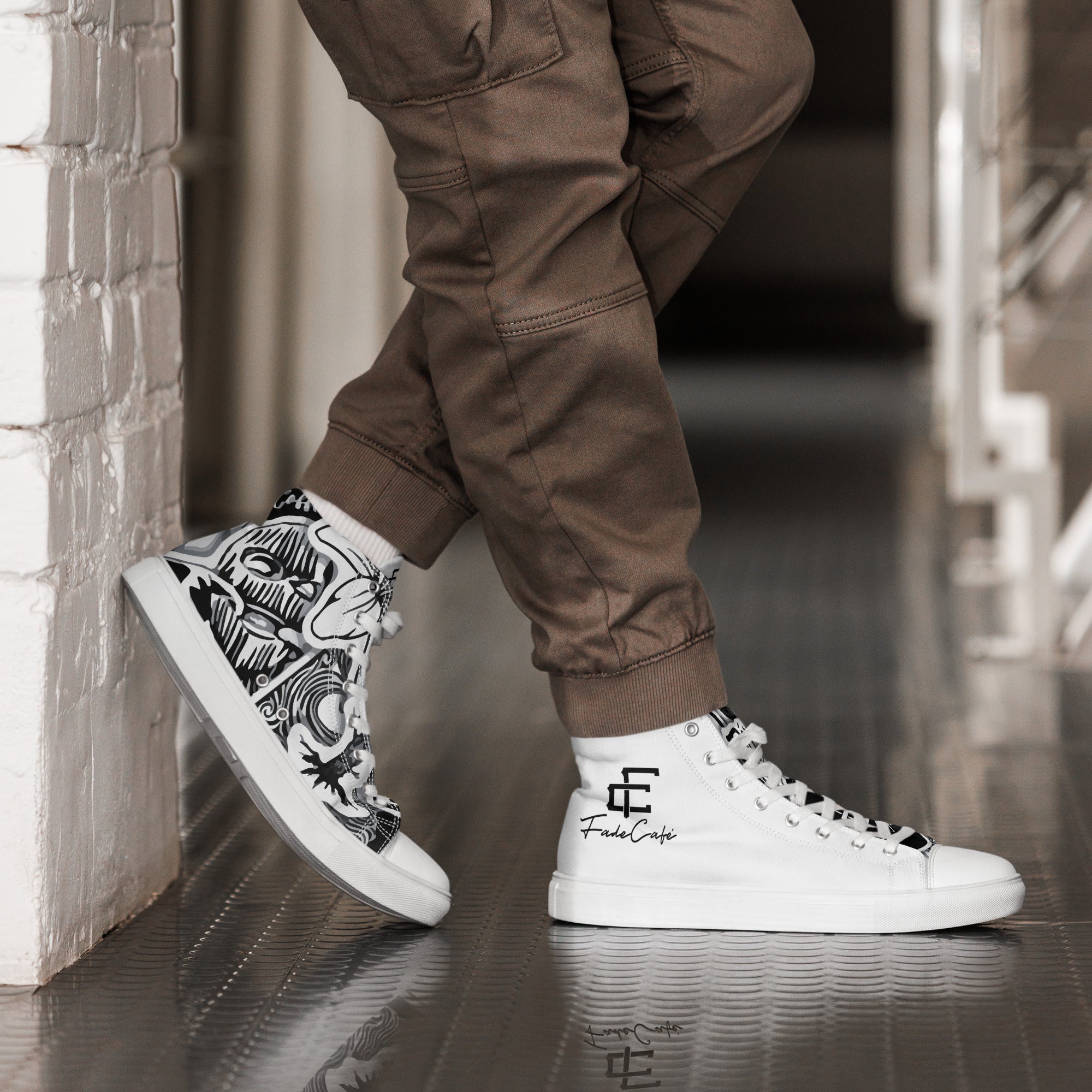Deep Trip Men’s high top canvas shoes