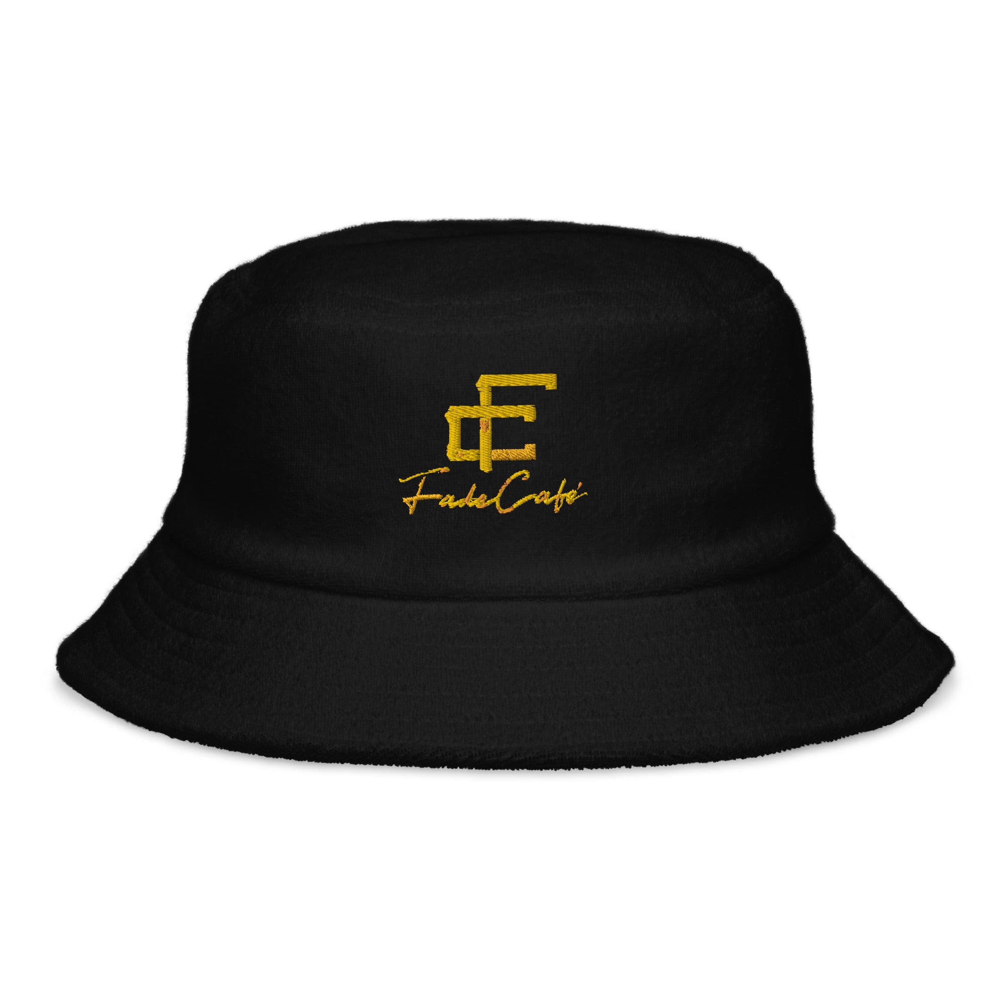 Distorted terry cloth bucket hat